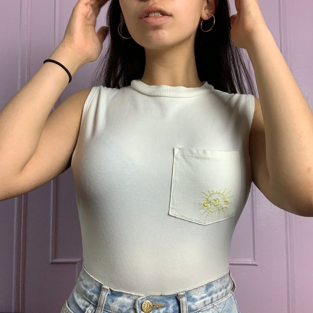 Out From Under White High Neck Bodysuit